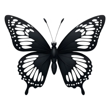 simple black butterfly silhouette sticker