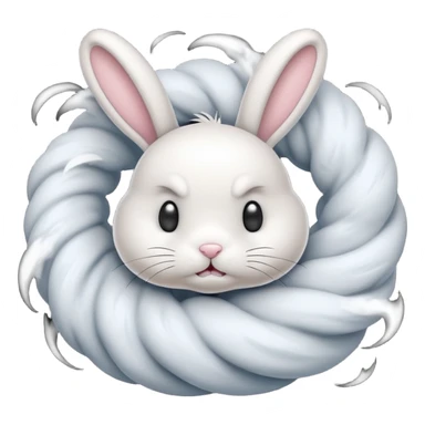 Bunny in a tornado sticker