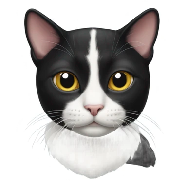 Tuxedo cat with spot on face sticker