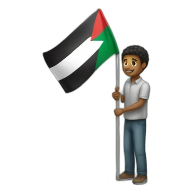A man raised the flag of Palestine  sticker
