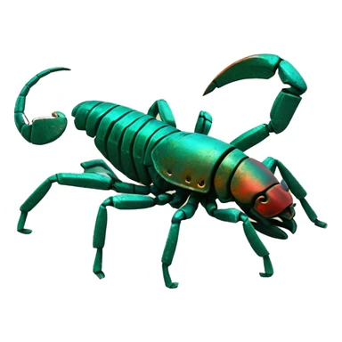 Black red gold green cyan rusty grunge effect scratched patina scorpion with stinger large stinger tail scorpion tail scorpion sting  sticker