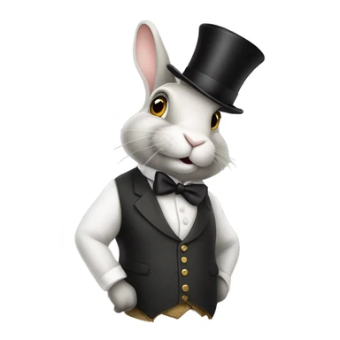 rabbit wearing a waistcoat and monocle and top hat sticker