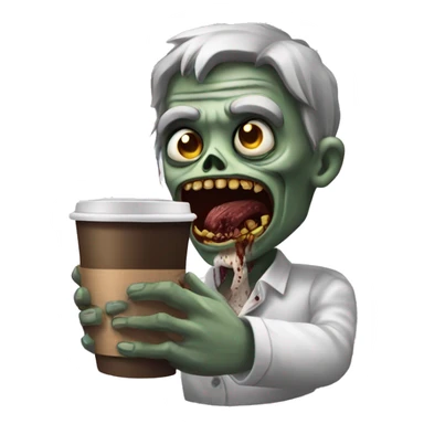 Morning-coffee-zombie sticker