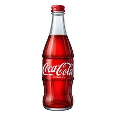 classic curved Coca-Cola style glass bottle with red liquid inside sticker