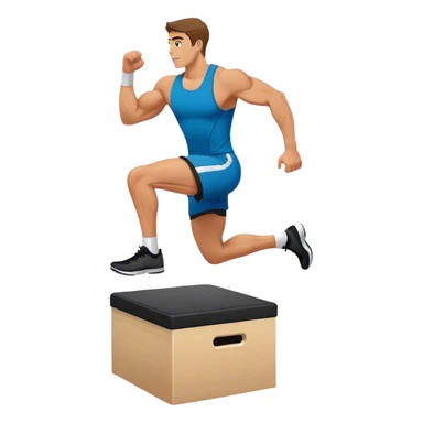 man jump onto plyo-box side-view sticker