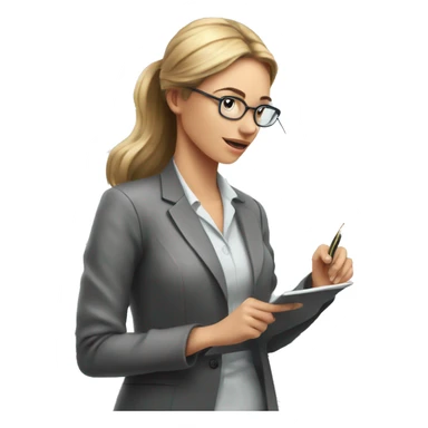 Woman writing on whiteboard with science diagrams on it sticker