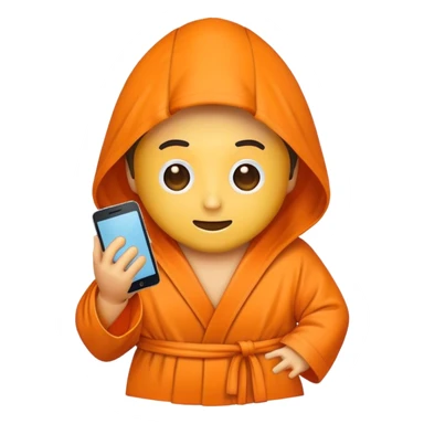 a mobile Phone in a orange robe sticker