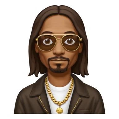 Snoop Dogg with long dark brown hair sticker