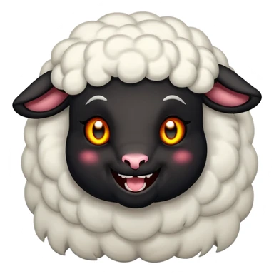 demonic lamb laughing with glowing eyes sticker