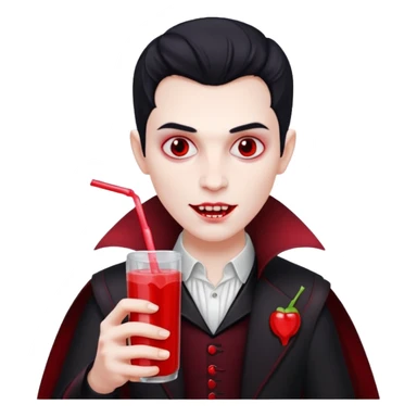 vampire using a juice box sticker