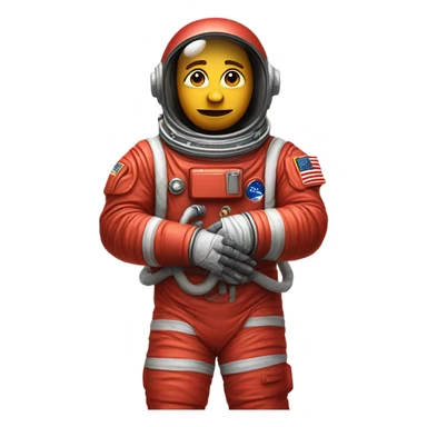 Red astronaut no arms sticker
