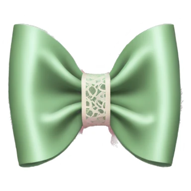 sage green and pink lace bow sticker