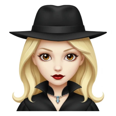 blonde vampire woman with hat sticker
