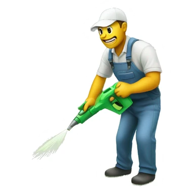 Spraying a lawn  sticker