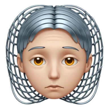 person trapped in algorism web with sad face sticker