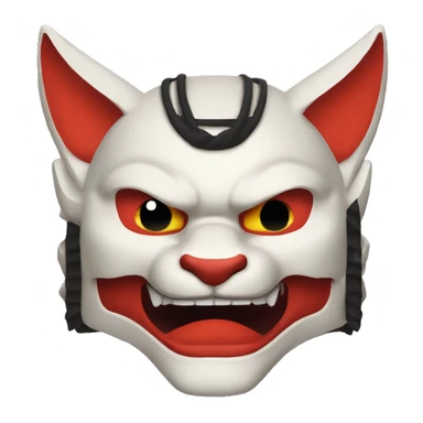 Samurai kitsune oni mask sticker