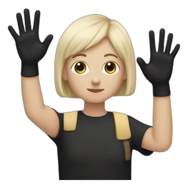 Personne choqué avec les deux mains sur la tête de couleur noire  sticker