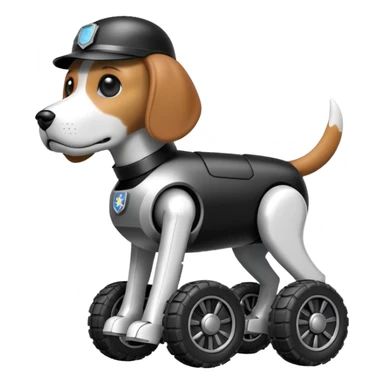 Stylish Military police robotic beagle dog with off-road wheels  sticker
