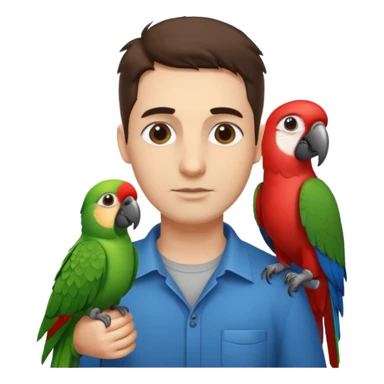 Walker + parrot on shoulder, Pet Walkers. sticker