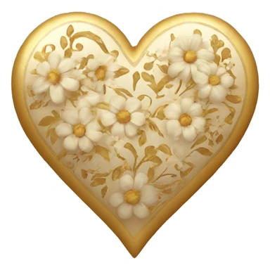 Golden heart with a floral pattern on it  sticker
