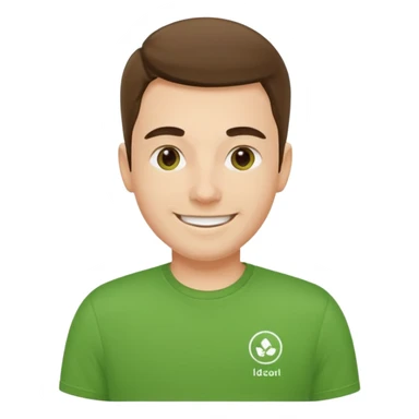 manager of delivery company in green t-shirt sticker