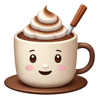 cup of cocoa with marshmallows, no face sticker