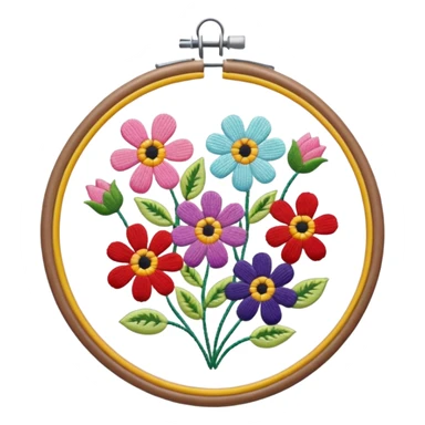 flower embroidery hoop sticker