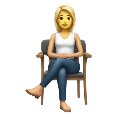 white woman sitting down on a chair sticker