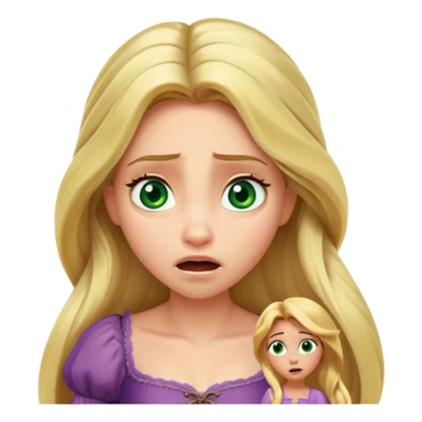 tangled disney rapunzel fair skin green eyes blonde hair horrified sticker