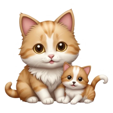 Cute cat playing with puppy sticker