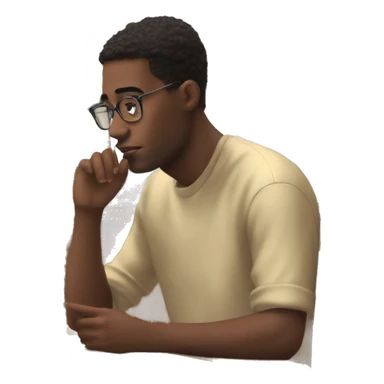 A man student is distracted by tik tok while studying sticker