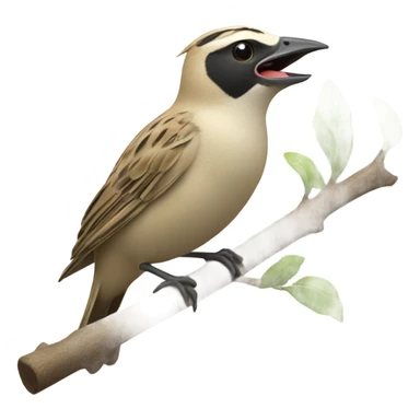A lark sings while sitting on a branch sticker