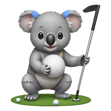 Koala golfing sticker
