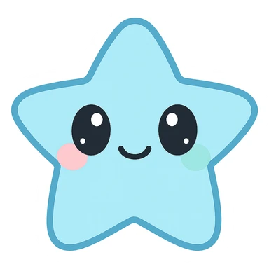 kawaii style happy star, pastel colors sticker
