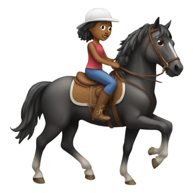 A girl riding a horse sticker