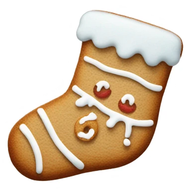 frosted gingerbread cookie shaped like a winter sock sticker