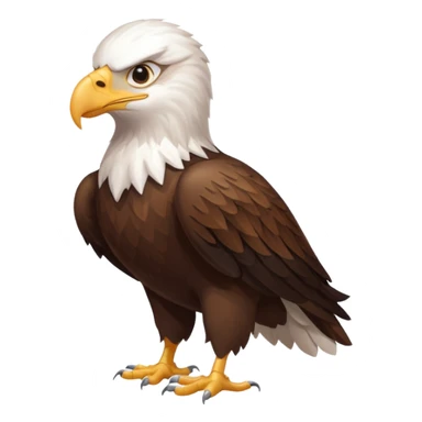 Create a single emoji of a Eagle in full body, shown at a slight side angle in a natural, characteristic pose. Cute and stylized like an emoji, but clearly recognizable.
 sticker