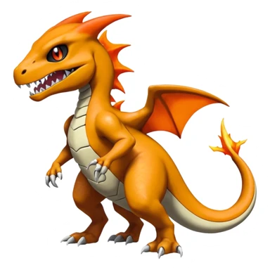 Shiny Duskull-Salandit-Cubone-Marowak-Charizard-Charmeleon-Fakémon-hybrid-creature (full body)  sticker