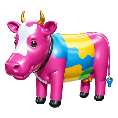   jeff koons style inflatable SPAM cow sculpture  sticker