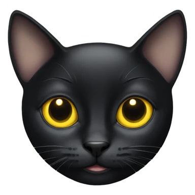 Black cat with big round yellow eyes  sticker