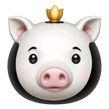 glitter white symbol pig bank sticker
