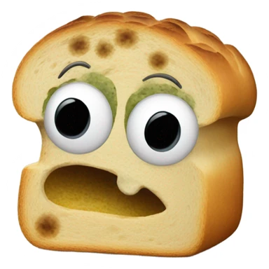 Moldy bread with face and limbs sticker