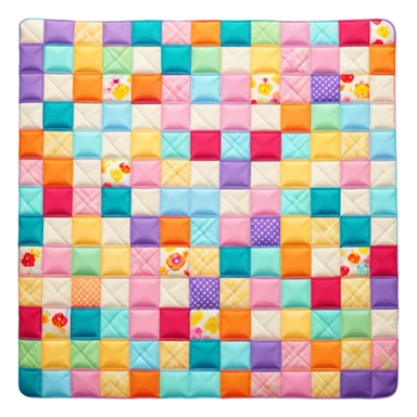 Fabric patchwork quilt sticker