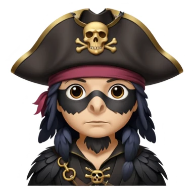 raven with a pirate hat sticker