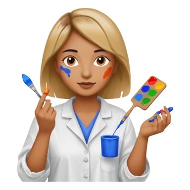 woman painting sticker