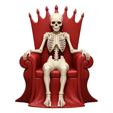 Abstract throne formed from intertwined human silhouettes, erotic horror sticker