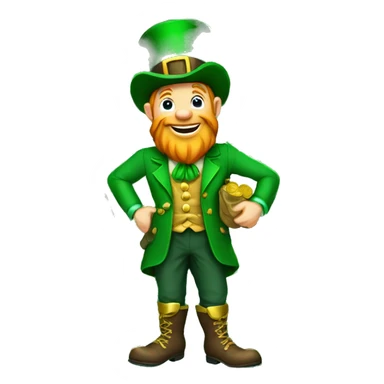 leprechaun with bag of money sticker
