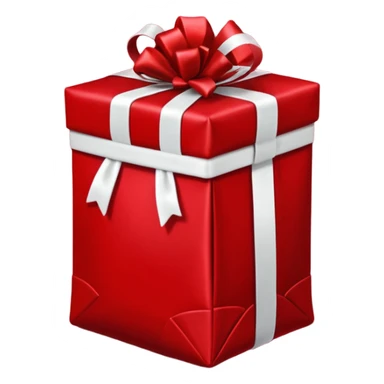 red Christmas bag with red gift boxes with white bows sticker