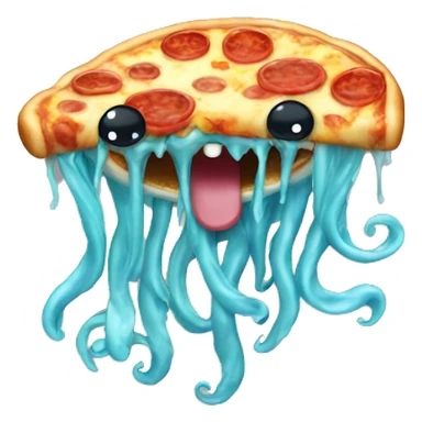 jellyfish eating pizza sticker