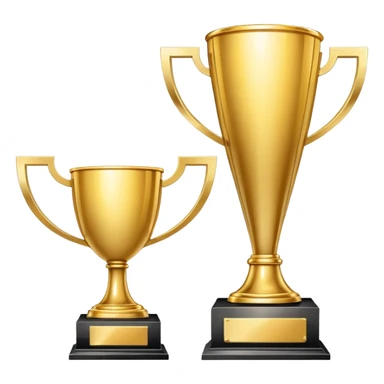 Victory trophy with golden shine sticker